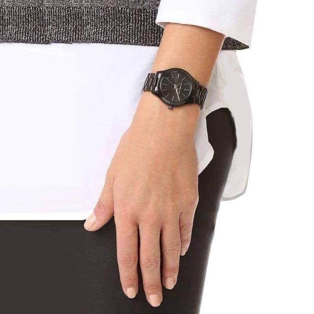 NWT Auth Michael Kors Slim Runway Watch in Black NEW Michael Kors Oversized Slim Runway Black Mesh Watch Mens  main image 3