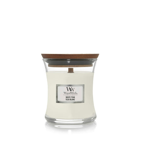 Woodwick White Teak Mini Scented Candle