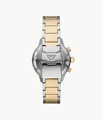 Armani watch clearance silver and gold