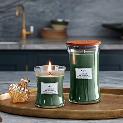 Woodwick Mint Leaves and Oak Hourglass Scented Candle – Ritzy Store