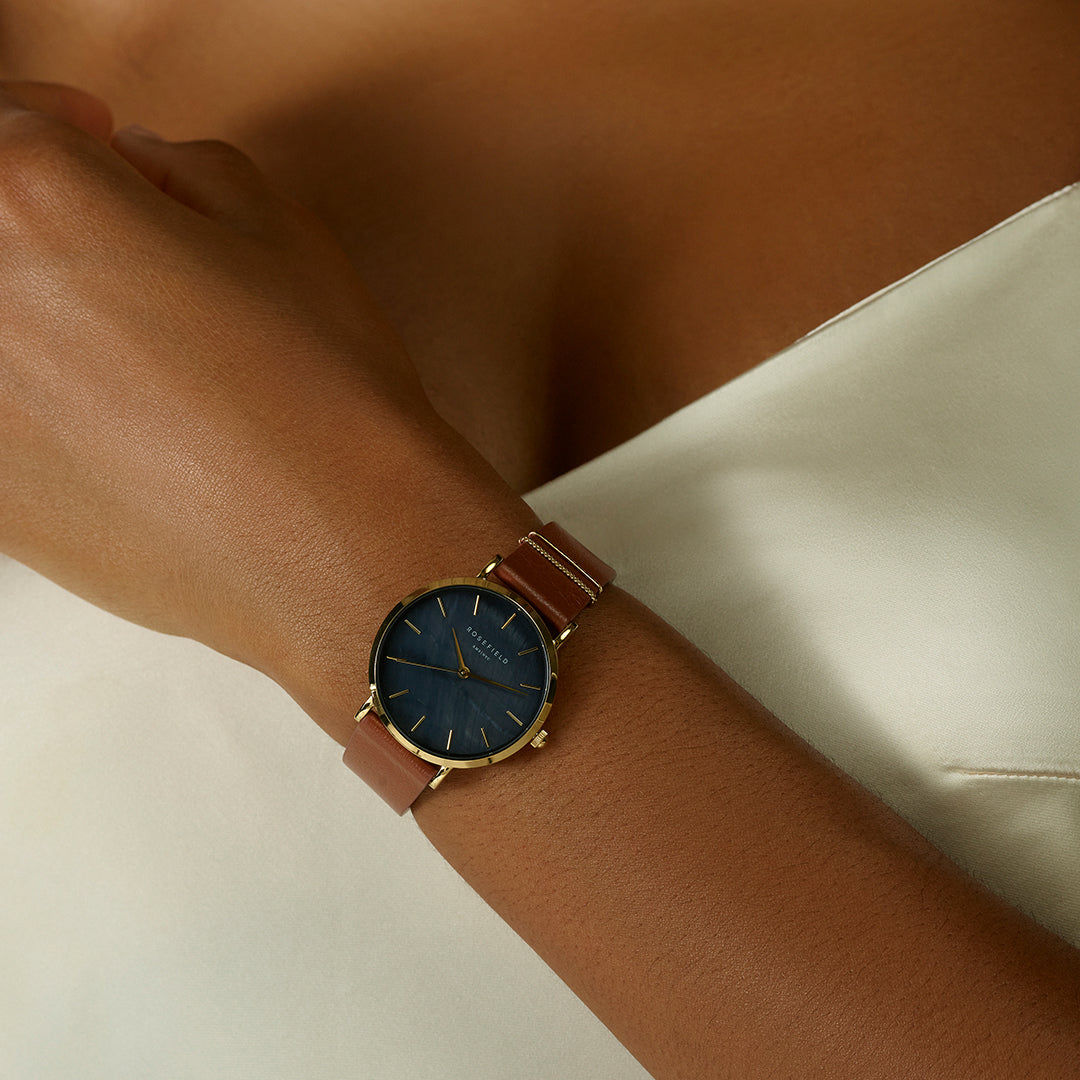 ساعة روزفيلد West Village Black Cognac