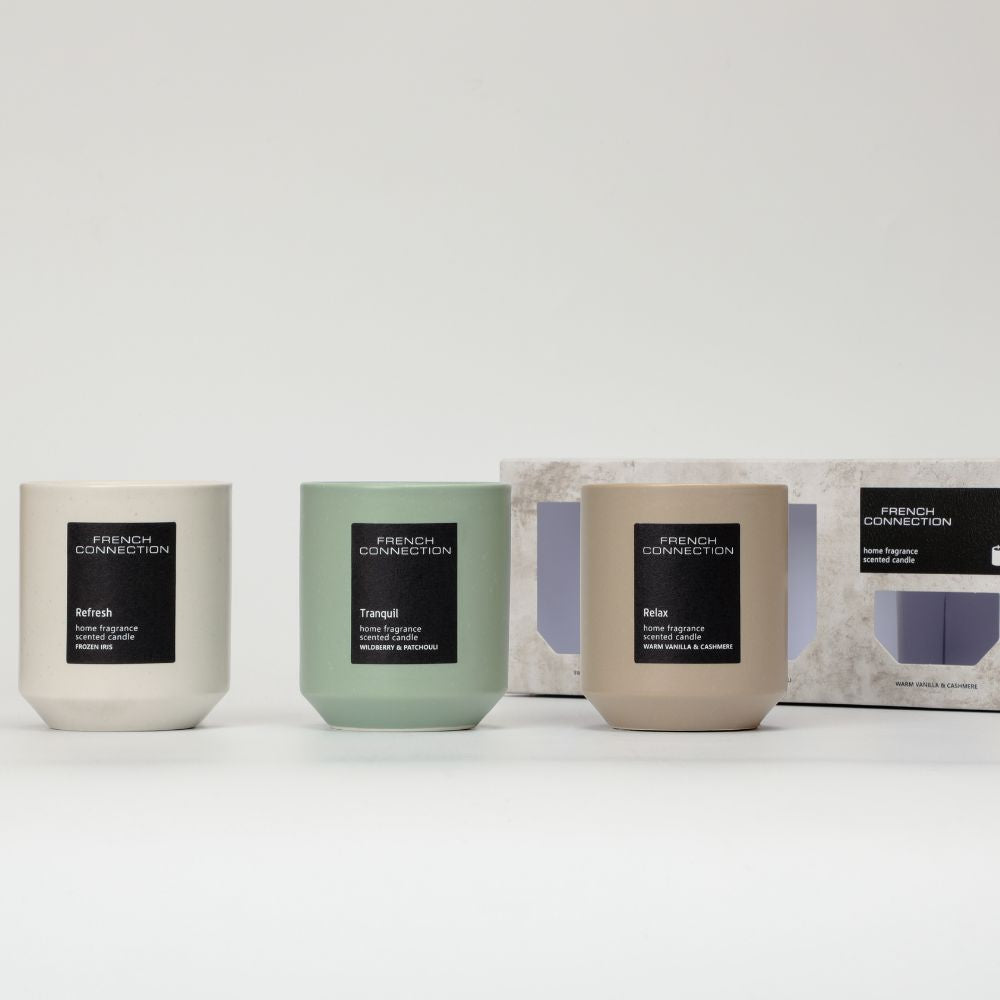 מארז מתנה French Connection Stone Range Trio Of Candles Gift Set