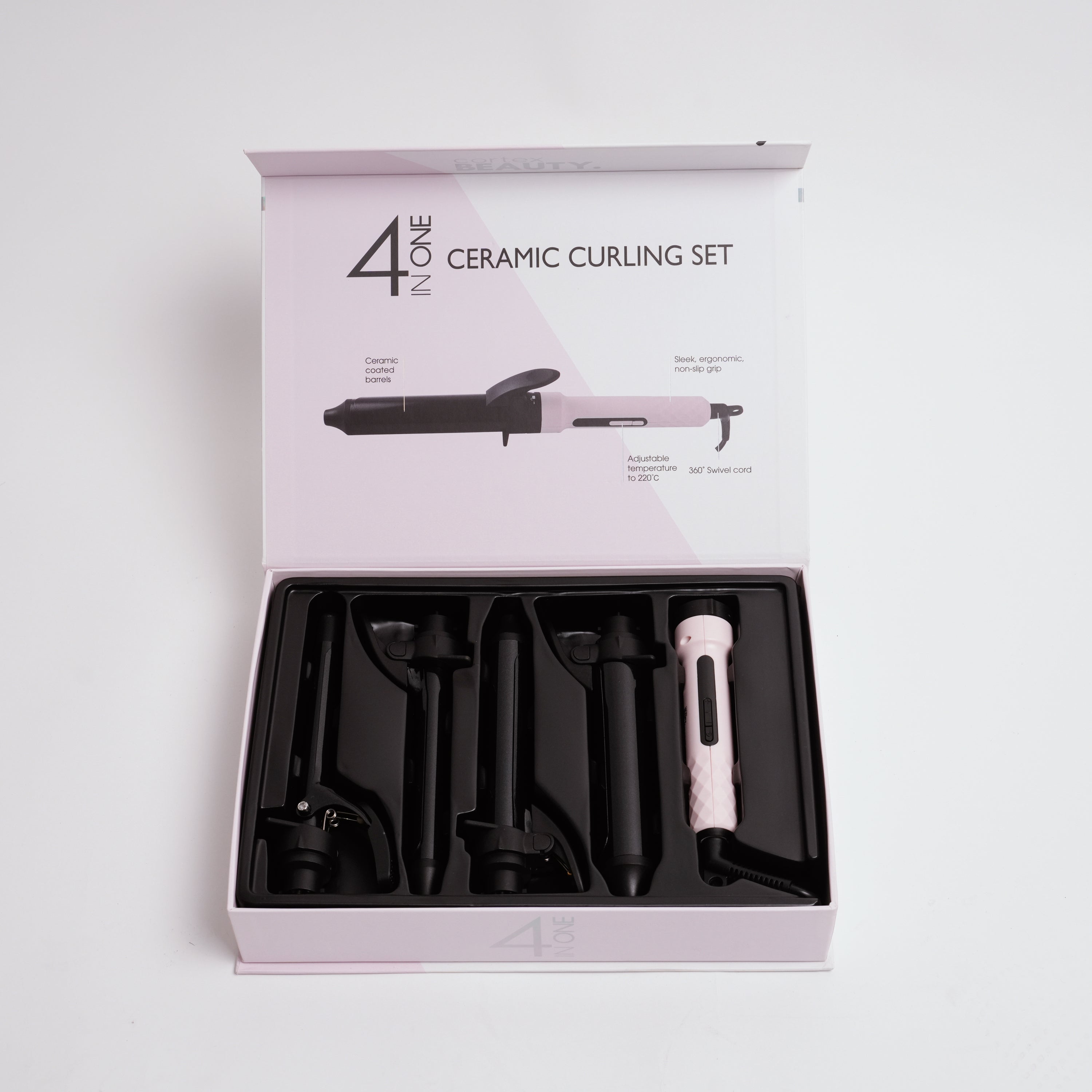 Cortex 4In1 Ceramic Pink Curling Set
