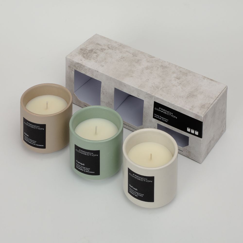 מארז מתנה French Connection Stone Range Trio Of Candles Gift Set