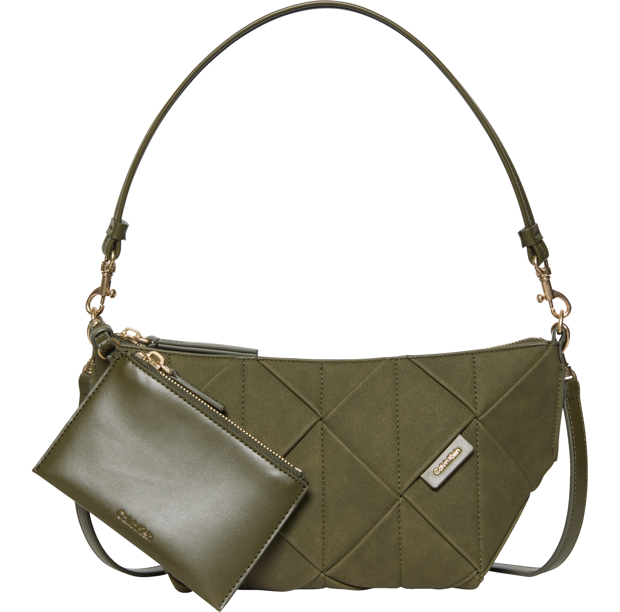 Calvin Klein Woven Sueded Shoulder Bag