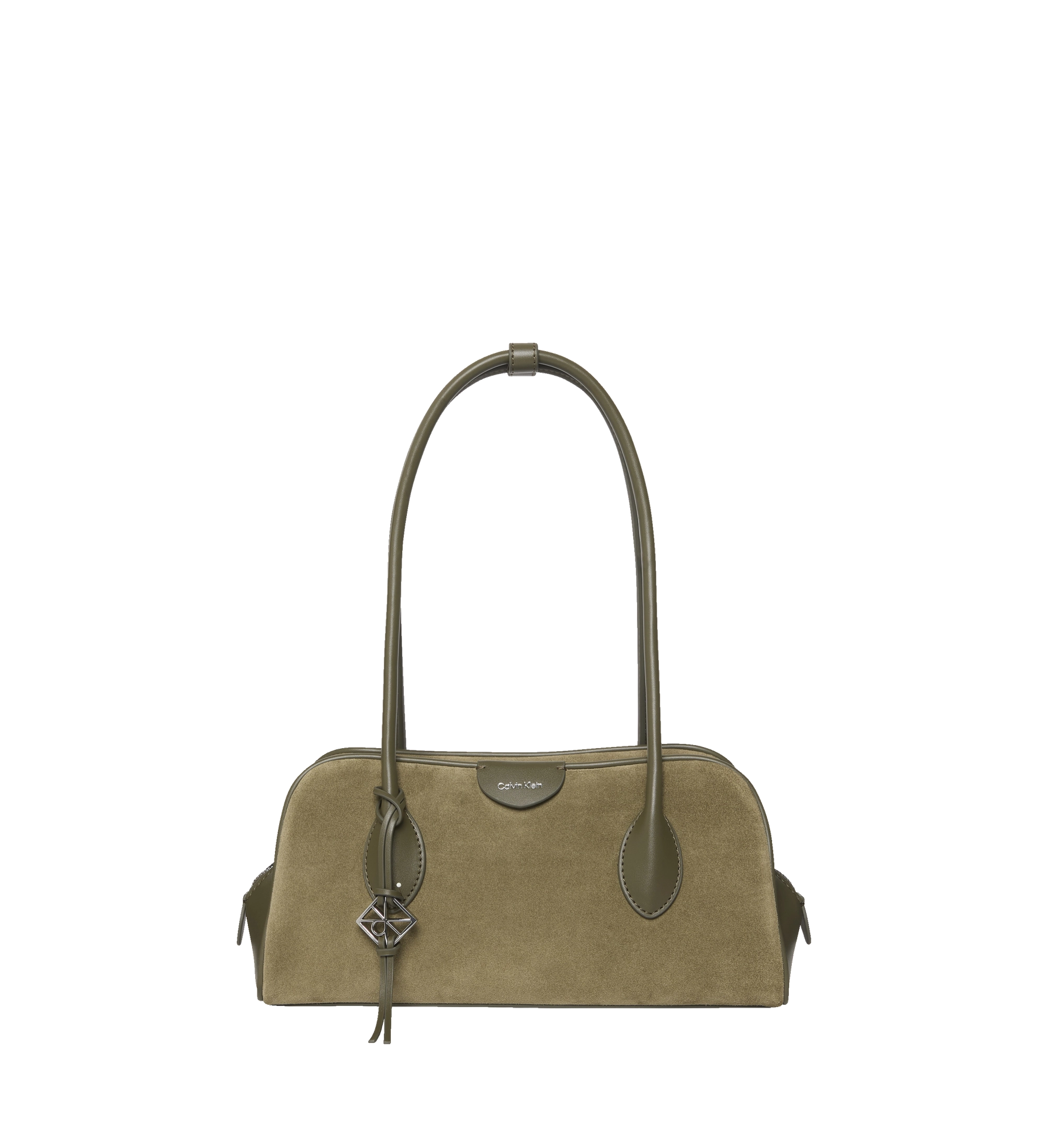 Calvin Klein Emblem Trio Suede Shoulder Bag