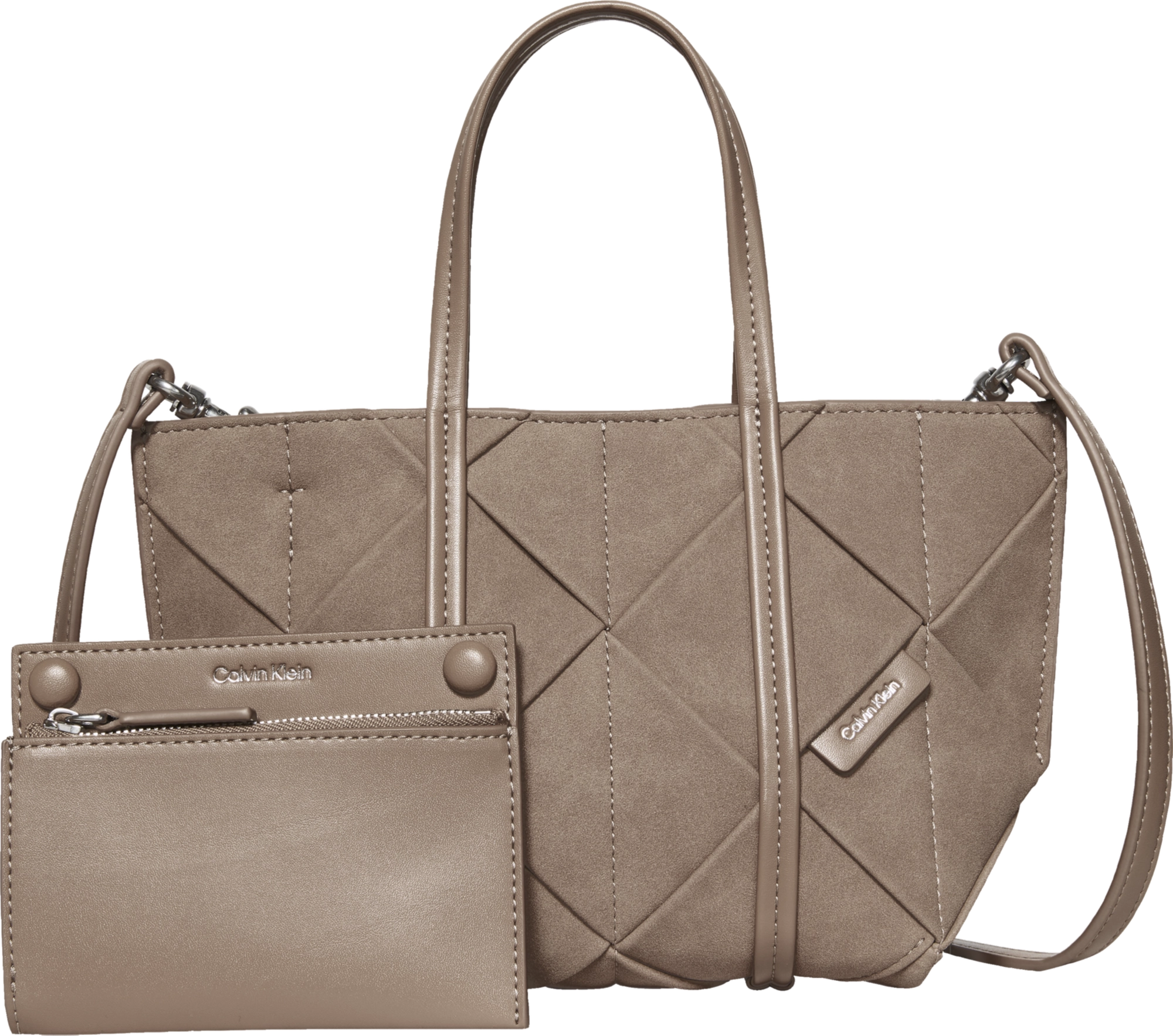 תיק קלווין קליין Woven Sueded Mini Tote Crossbody