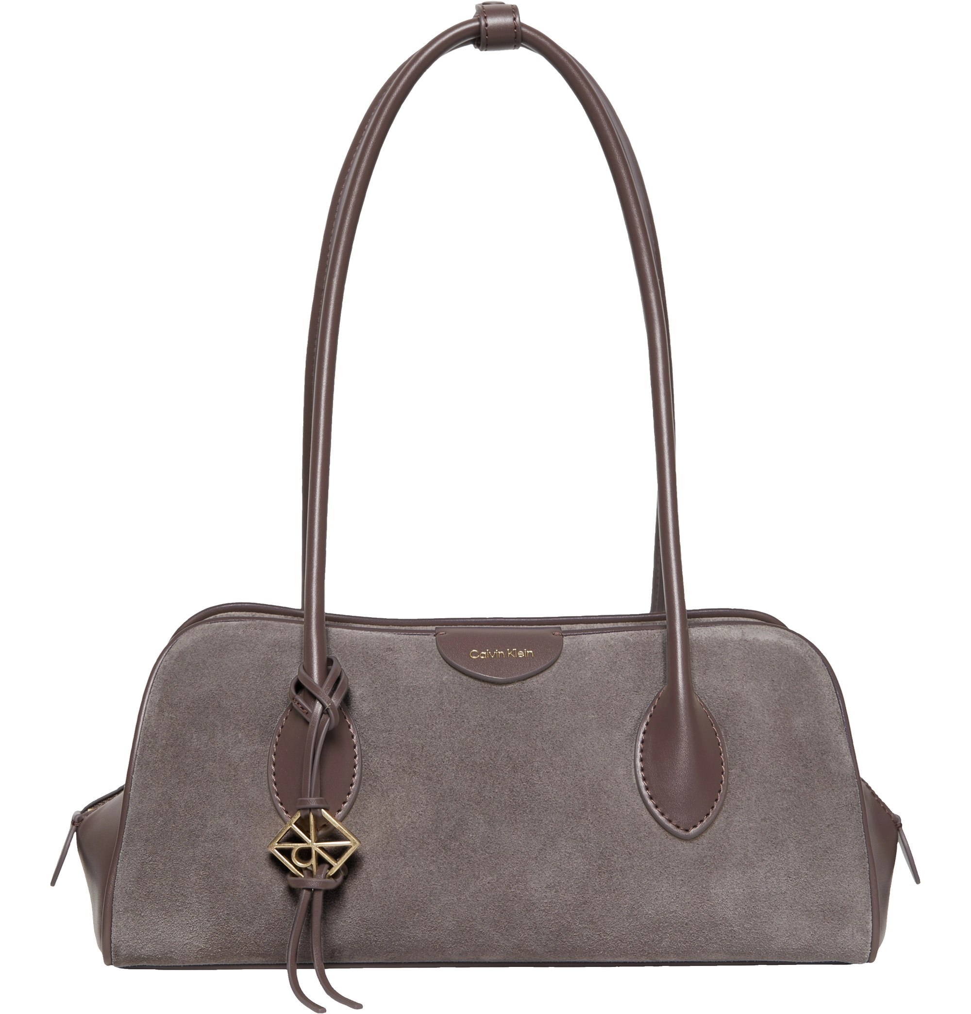 Calvin Klein Emblem Trio Suede Shoulder Bag