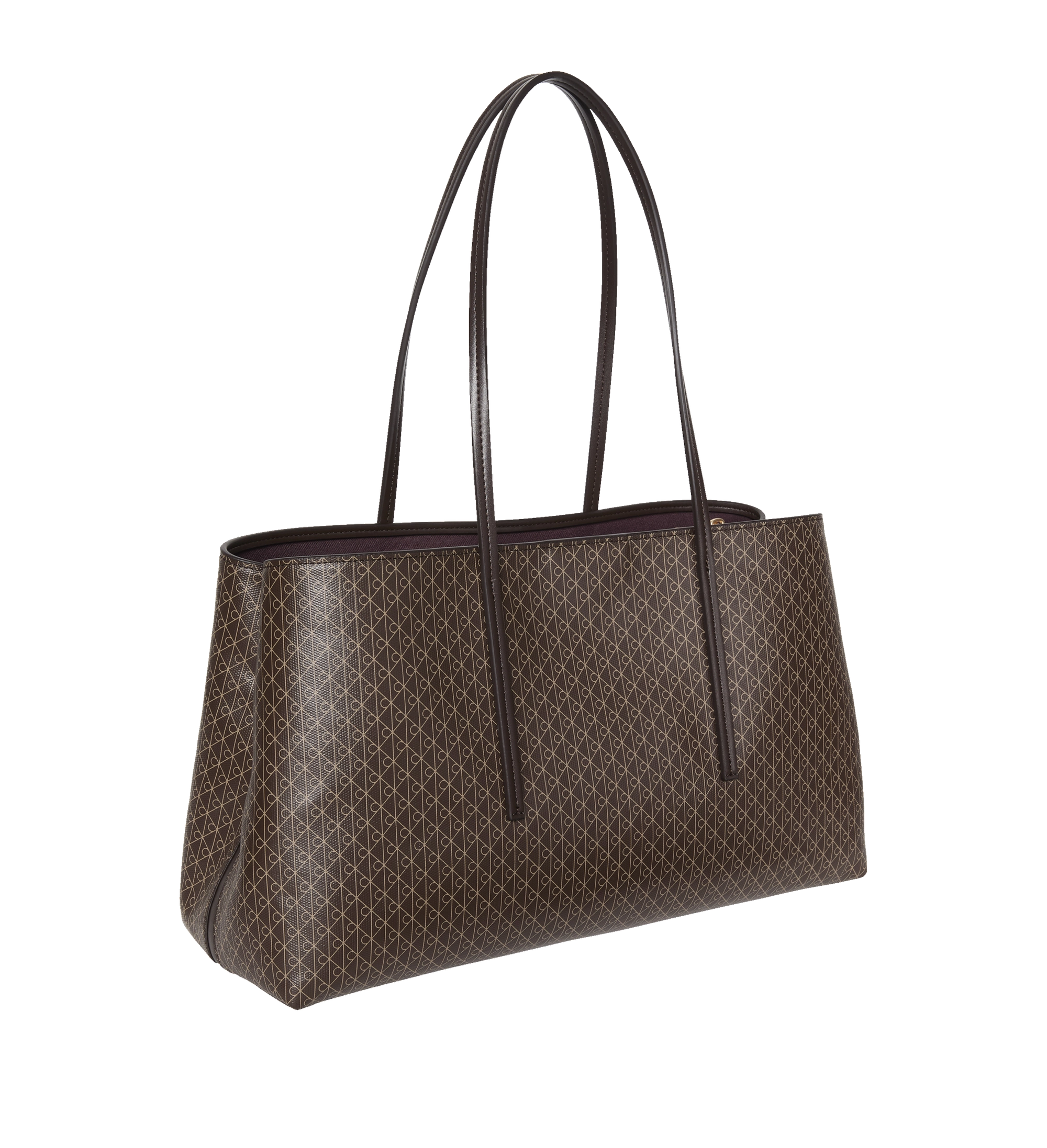 Calvin Klein Emblem Aop Medium Work Tote Bag