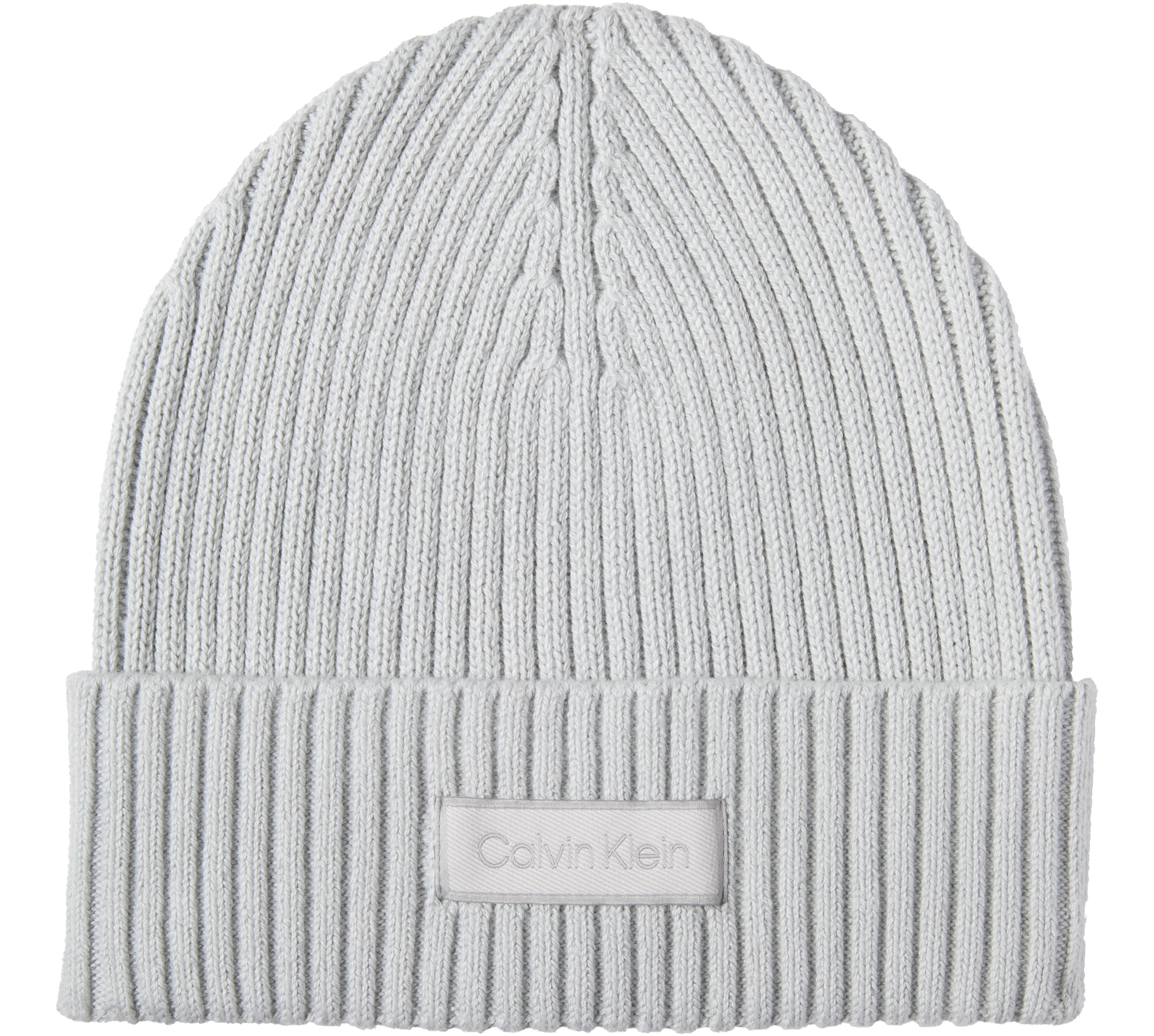 Calvin Klein Patch Chunky Rib Cotton Beanie Hat
