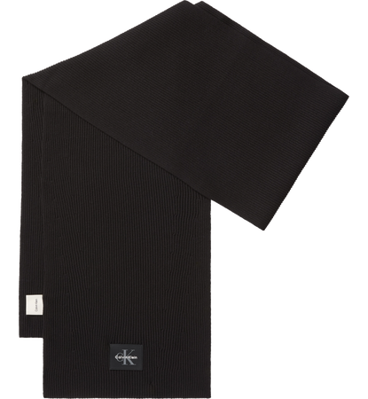 Calvin Klein Monologo Patch Rib Knit Scarf