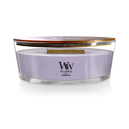 נר ריחני Woodwick Lavender Spa Ellipse