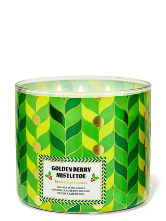شمعة معطرة باث اند بودي وركس Golden Berry Mistletoe 3-Wick