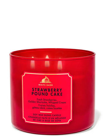 נר ריחני White Barn Strawberry Pound Cake 3-Wick