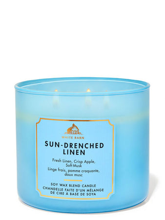 נר ריחני White Barn Sun-Drenched Linen 3-Wick
