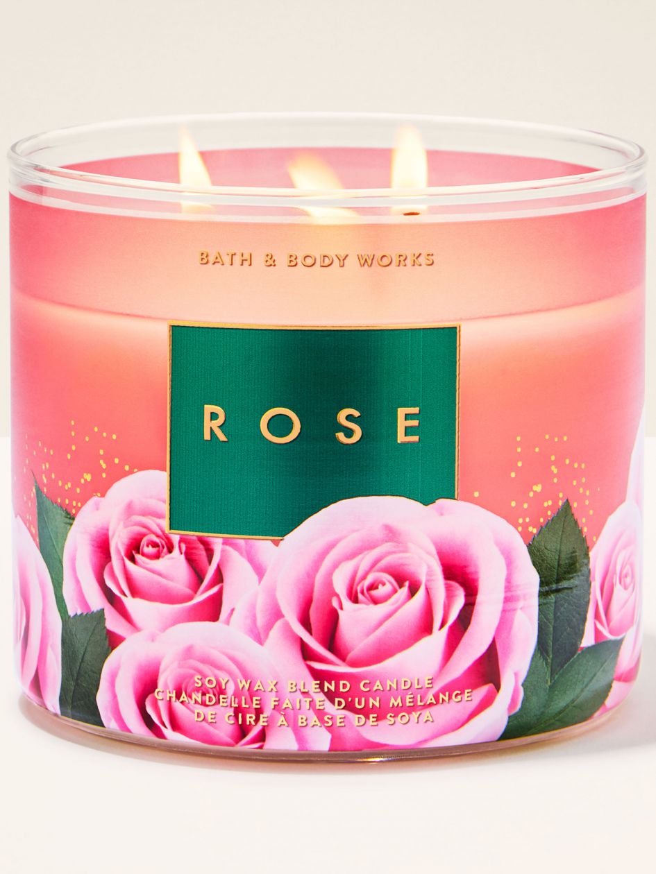 شمعة معطرة باث اند بودي وركس Rose 3-Wick