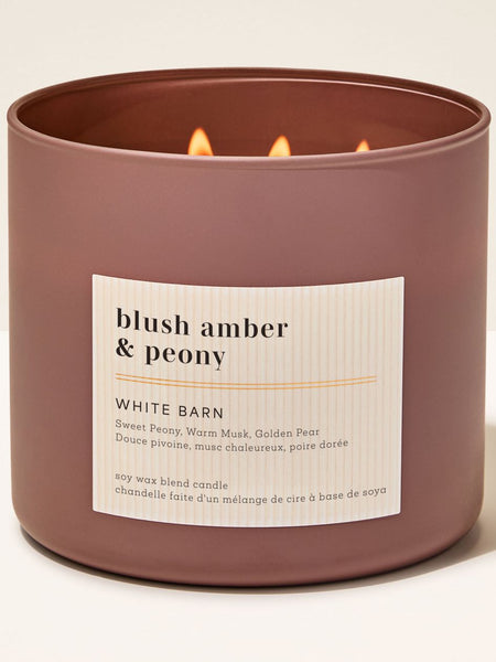 נר ריחני White Barn Blush Amber & Peony 3-Wick