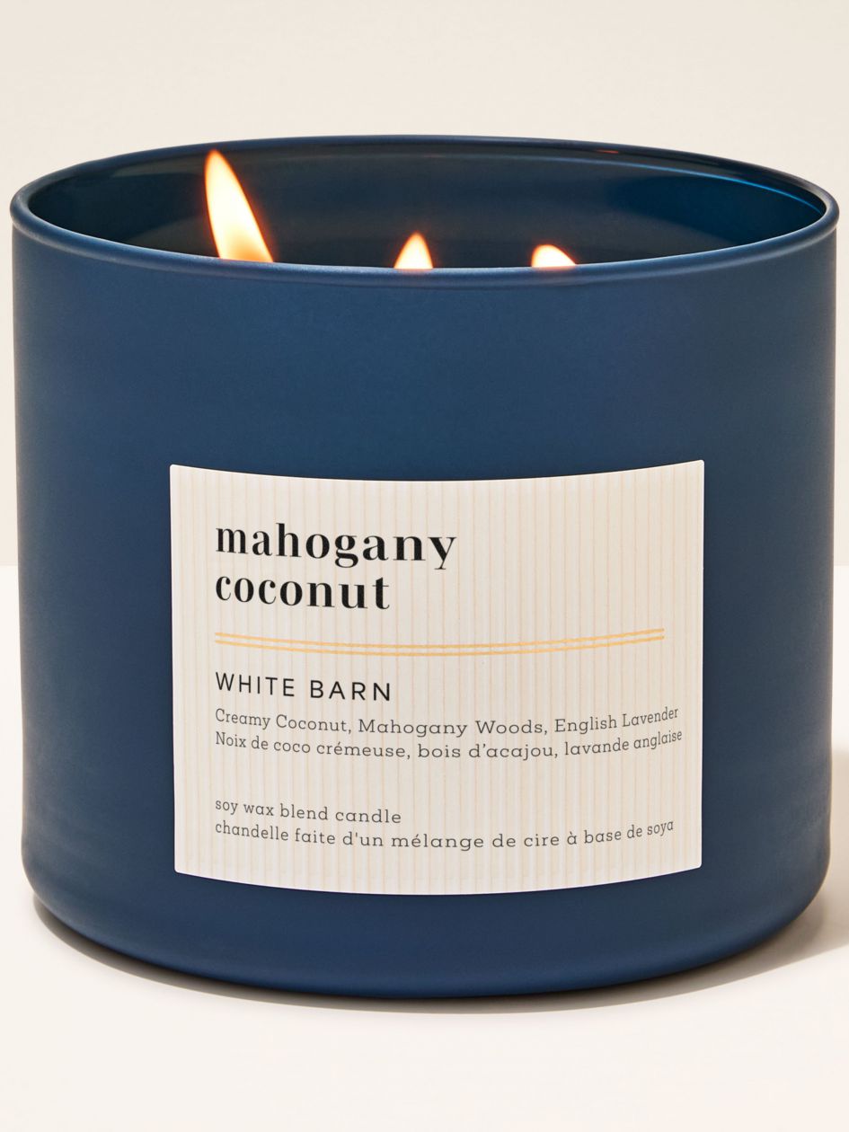 White Barn Mahogany Coconut 3-Wick Scented Candle