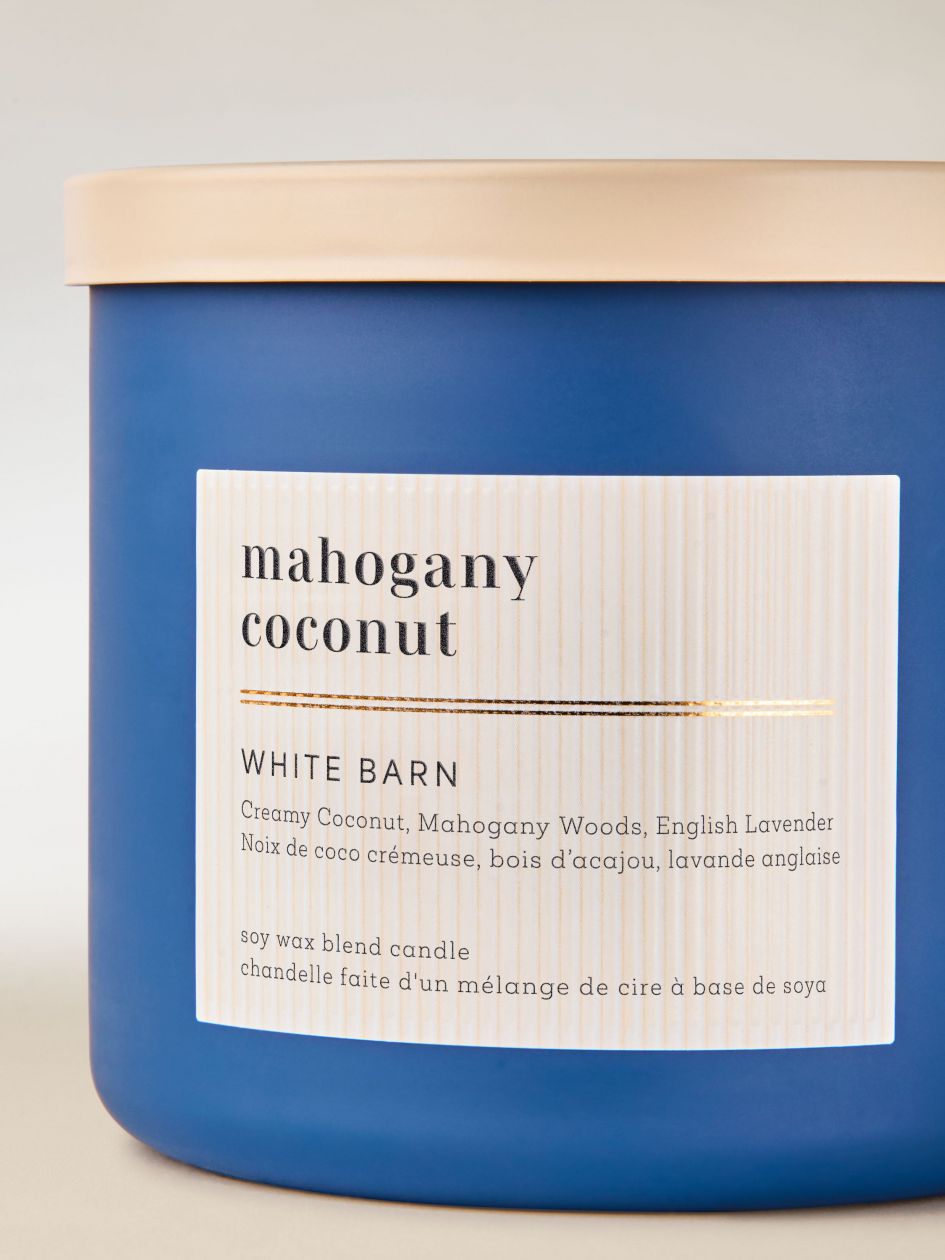 White Barn Mahogany Coconut 3-Wick Scented Candle