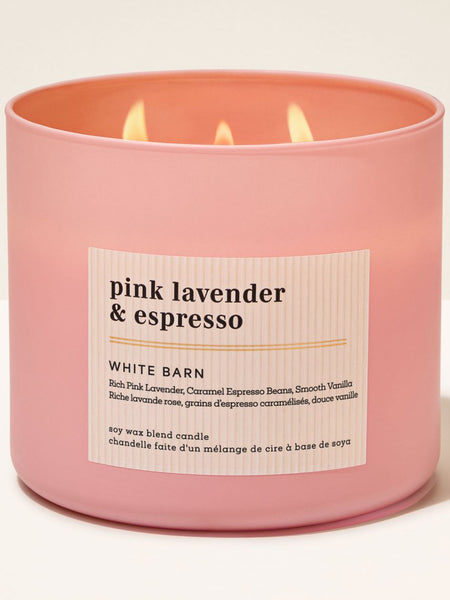 נר ריחני White Barn Pink Lavender & Espresso 3-Wick