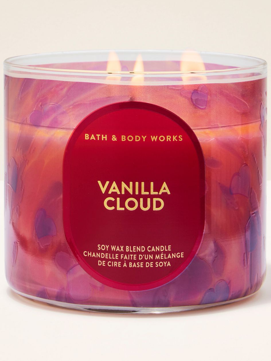 נר ריחני Bath & Body Works Vanilla Cloud 3-Wick