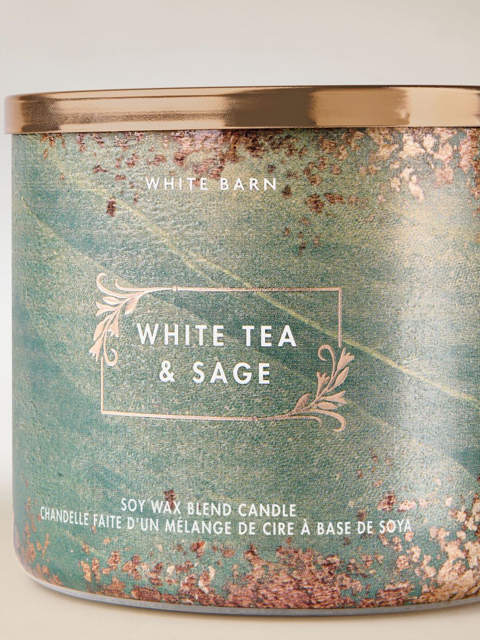 Bath & Body Works White Tea & Sage 3-Wick Scented Candle