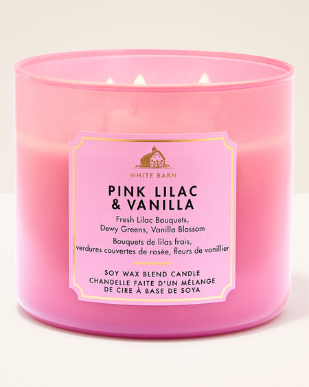 נר ריחני White Barn Pink Lilac & Vanilla 3-Wick