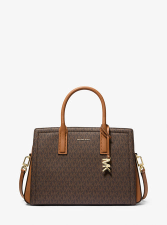 Michael Kors Laila Medium Signature Logo Satchel Bag