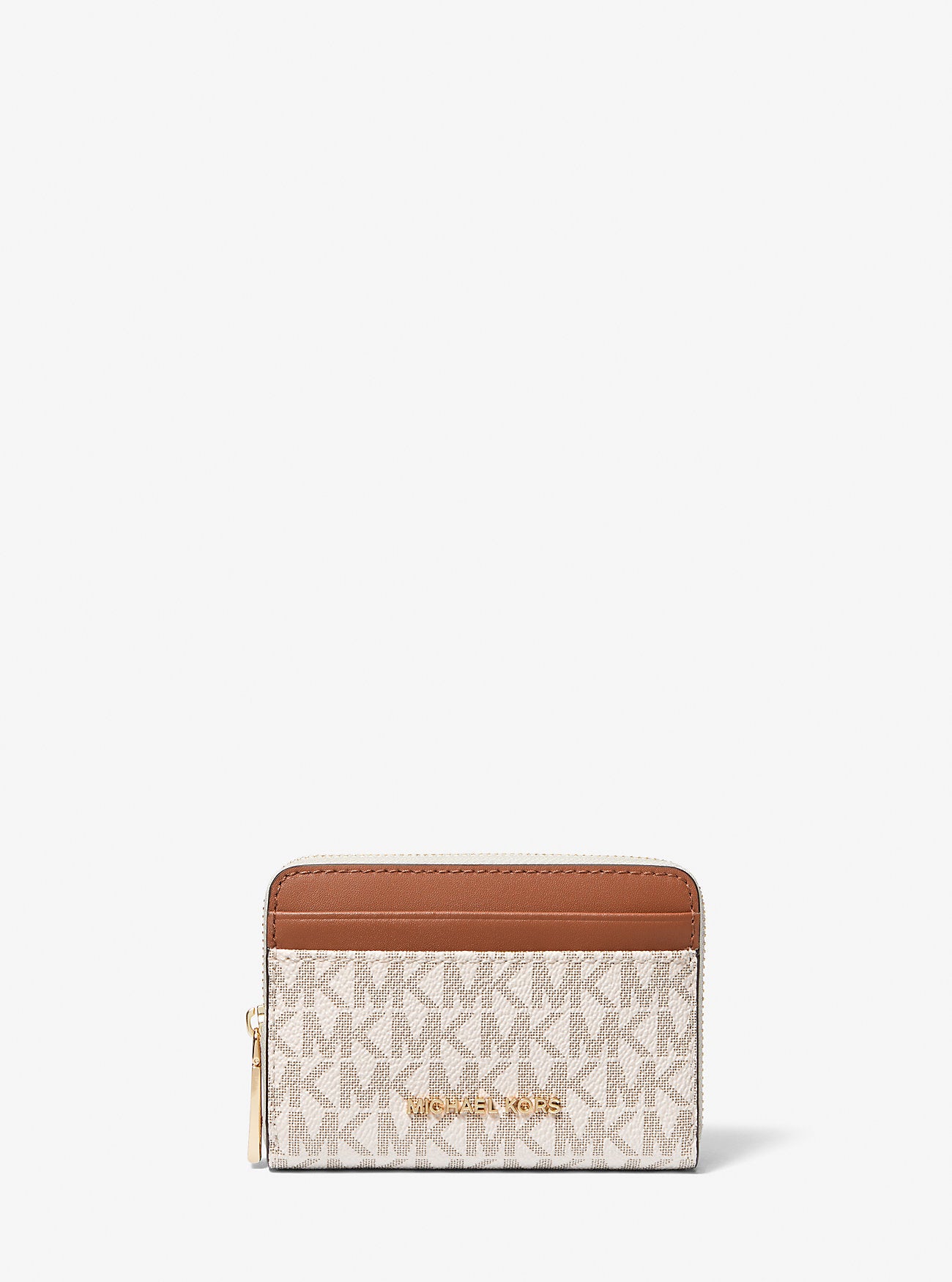 محفظة مايكل كورس Jet Set Small Signature Logo Zip-Around Card Case