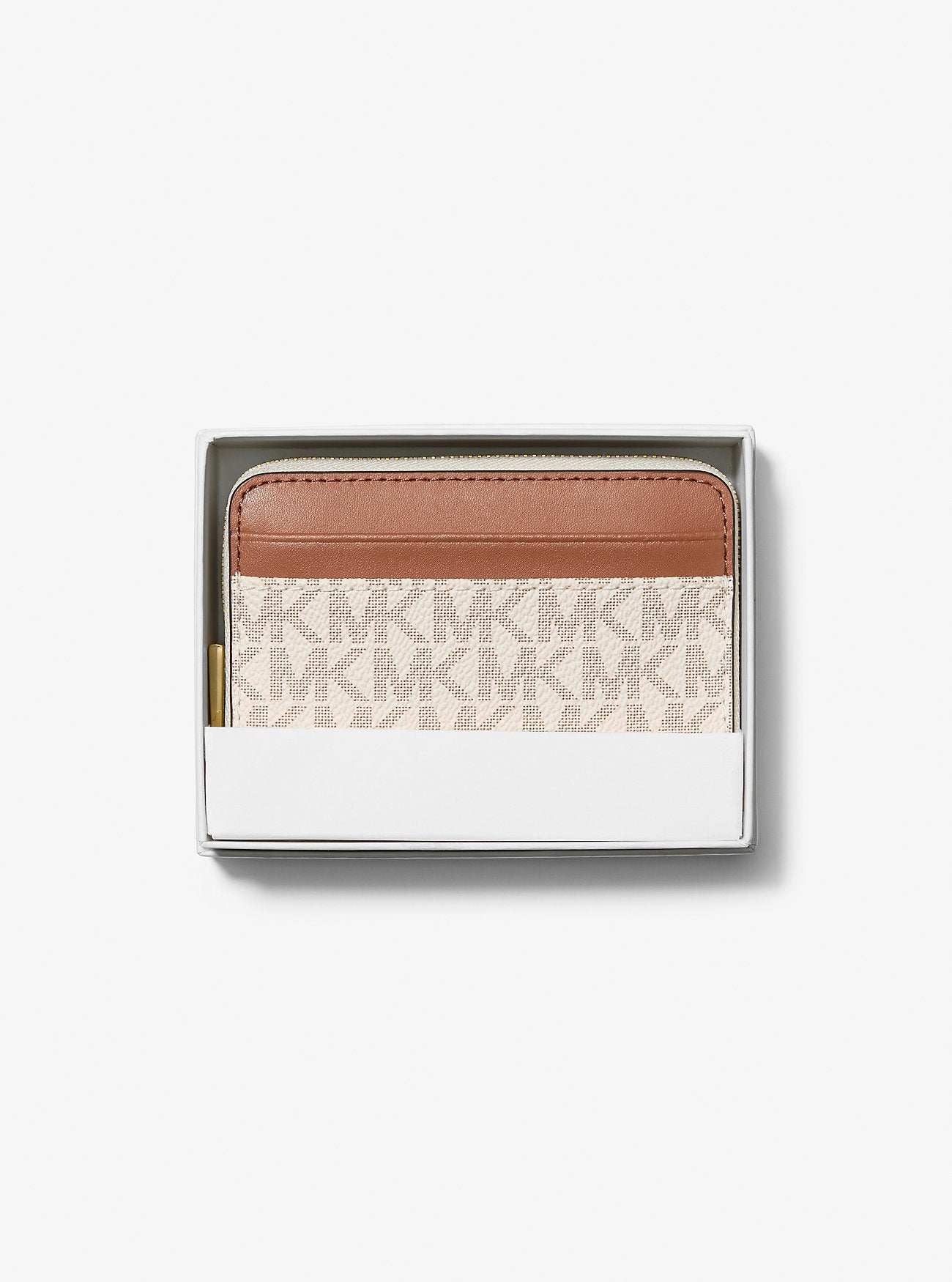 محفظة مايكل كورس Jet Set Small Signature Logo Zip-Around Card Case