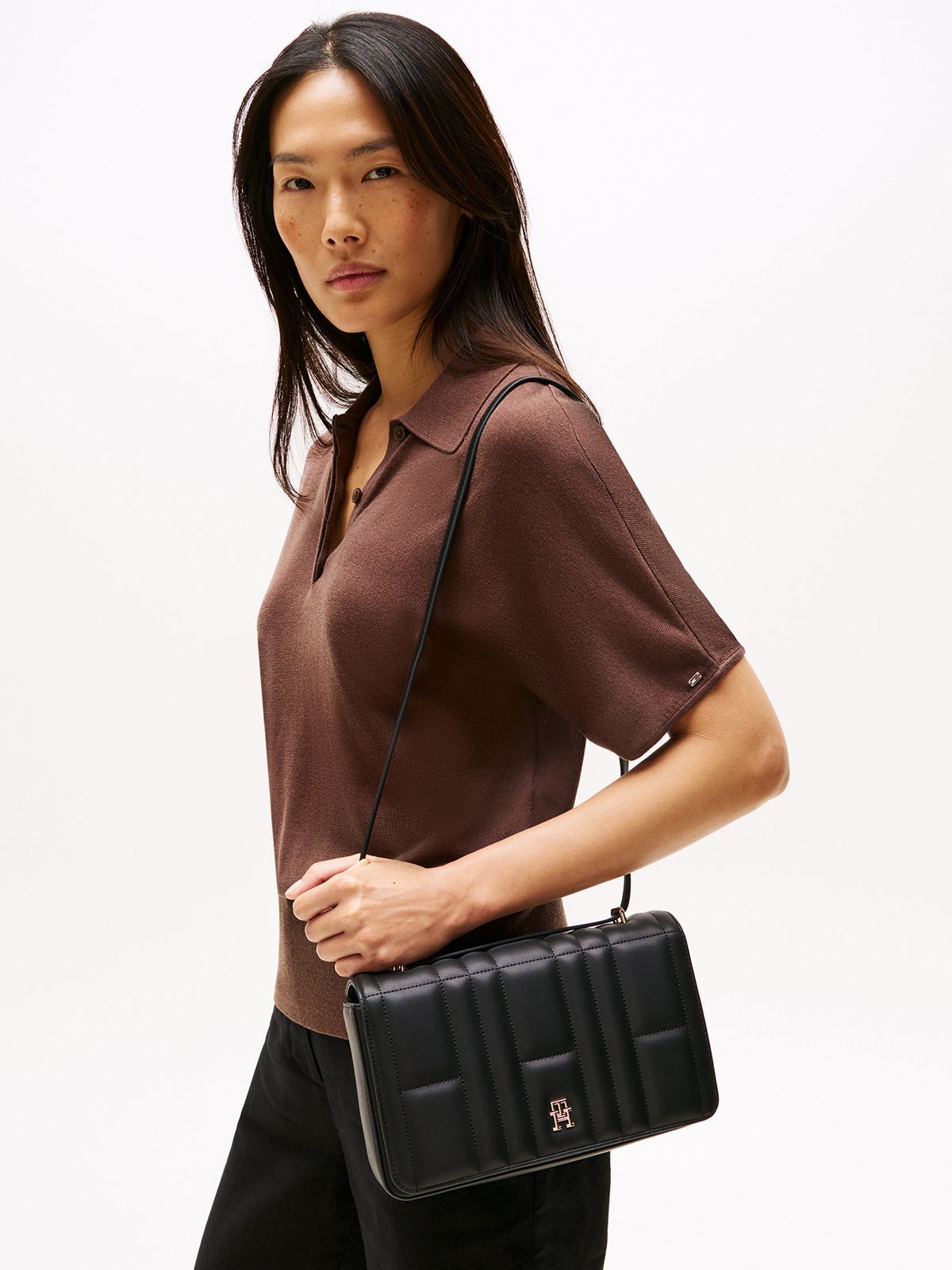 Tommy Hilfiger Monogram Quilted Crossbody Bag