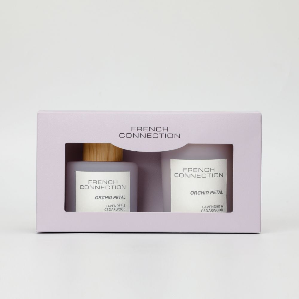 طقم هدية فرنش كونكشن Lavender and Cedarwood Candle And Diffuser Set