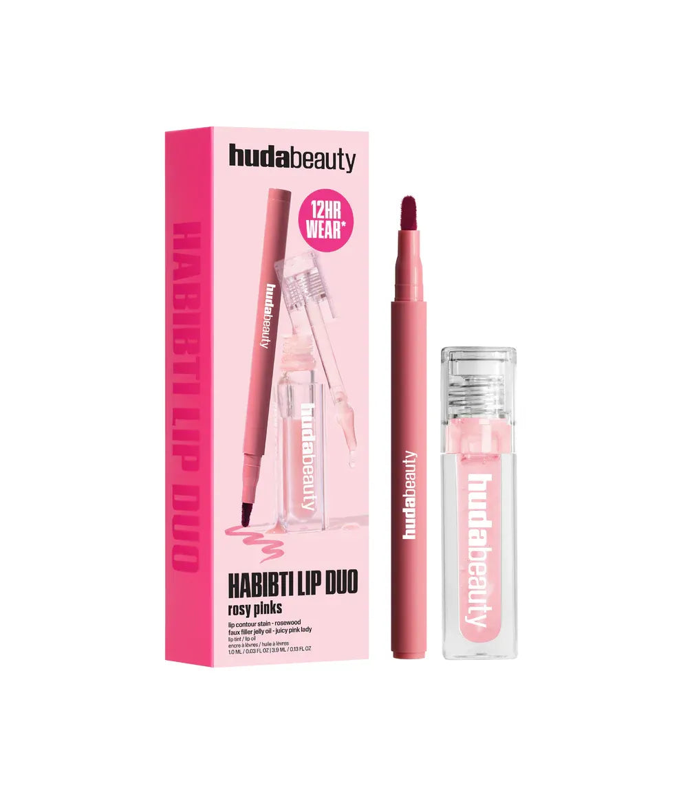 Huda Beauty Habibti Rosy Pink Lip Duo Liquid Lipstick