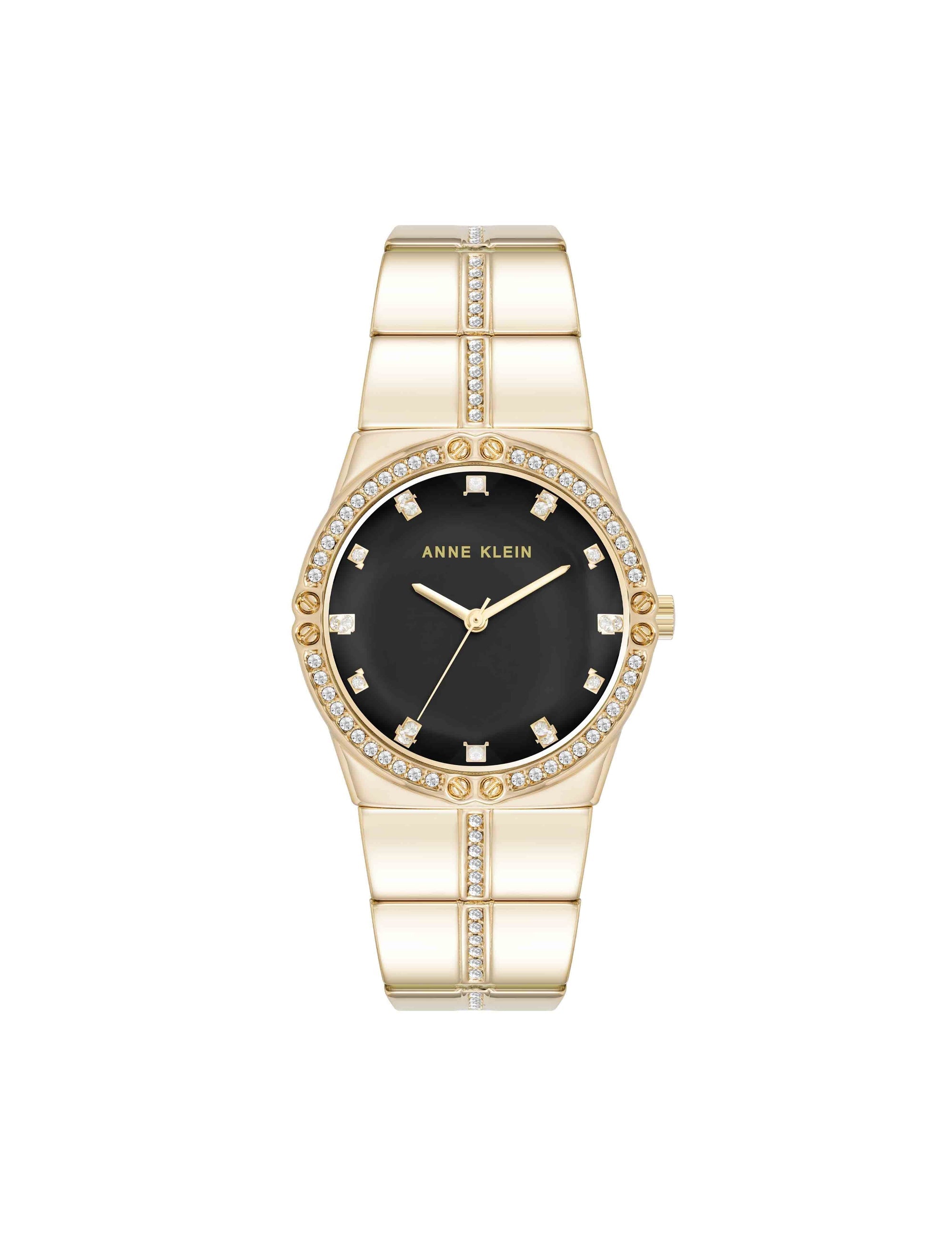 Anne Klein Faceted Crystal Bezel Watch