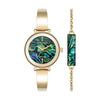 Anne Klein Round Gemstone Bangle Watch and Bracelet Set