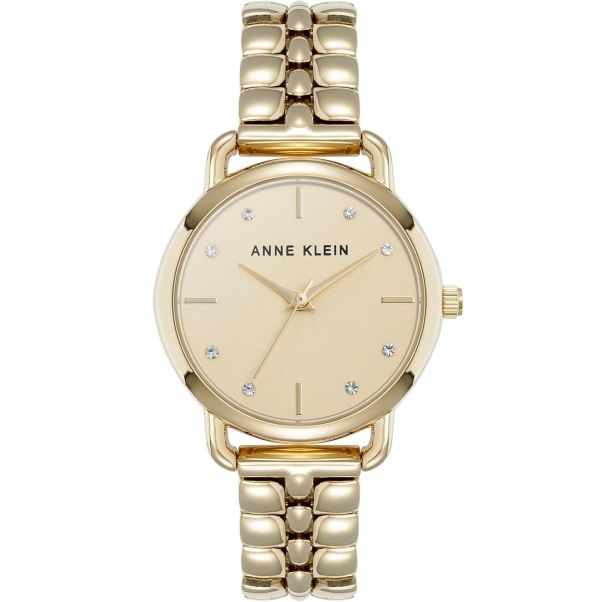 Anne Klein Signature Round Crystal Accented Dial Watch