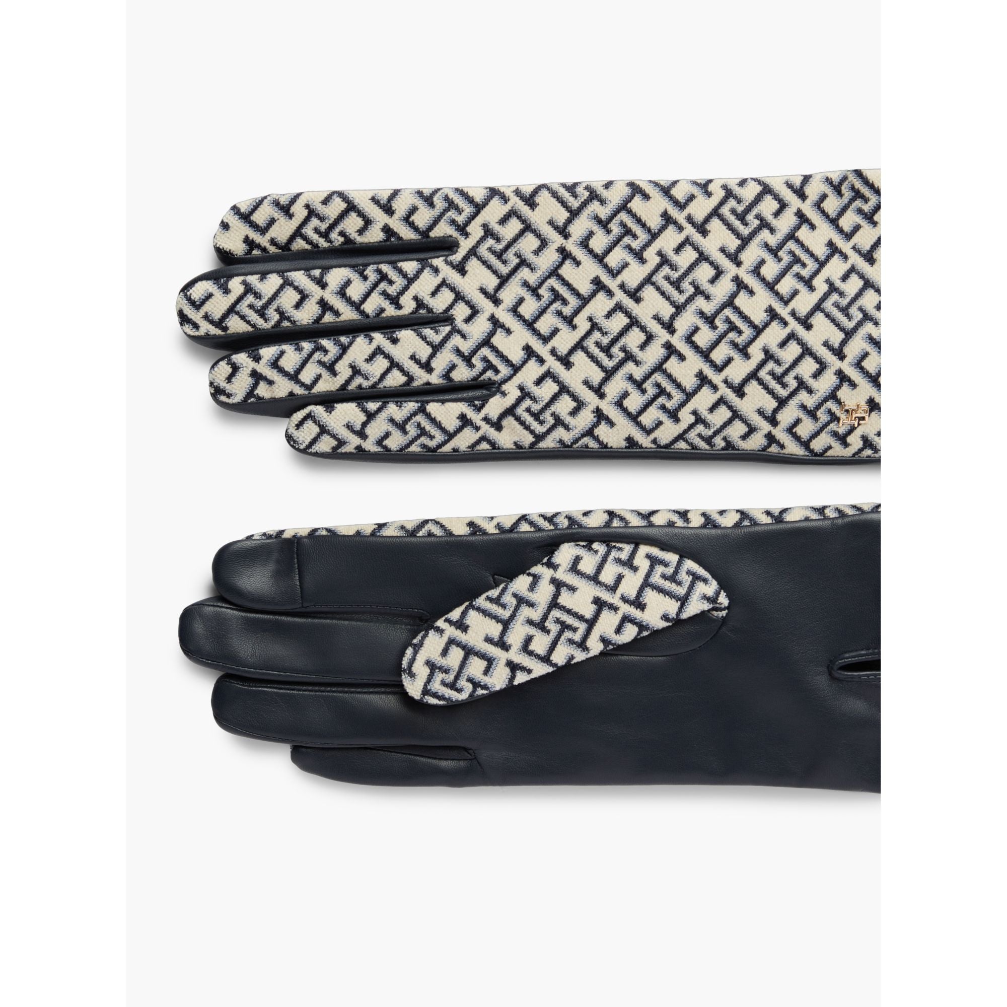 قفازات تومي هيلفيجر Monogram Jacq Leather Gloves