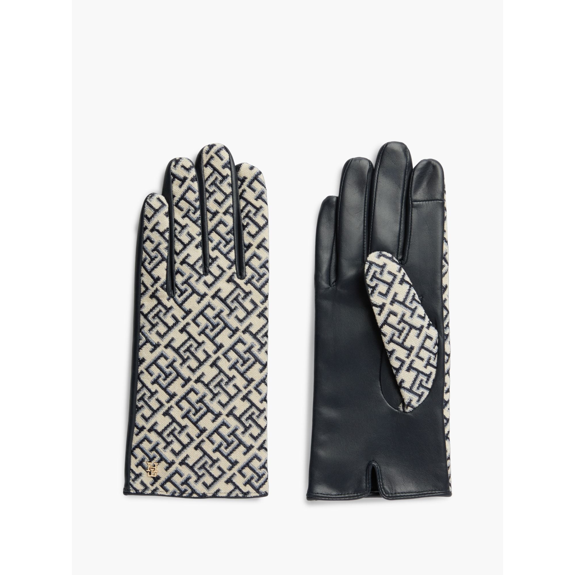 قفازات تومي هيلفيجر Monogram Jacq Leather Gloves