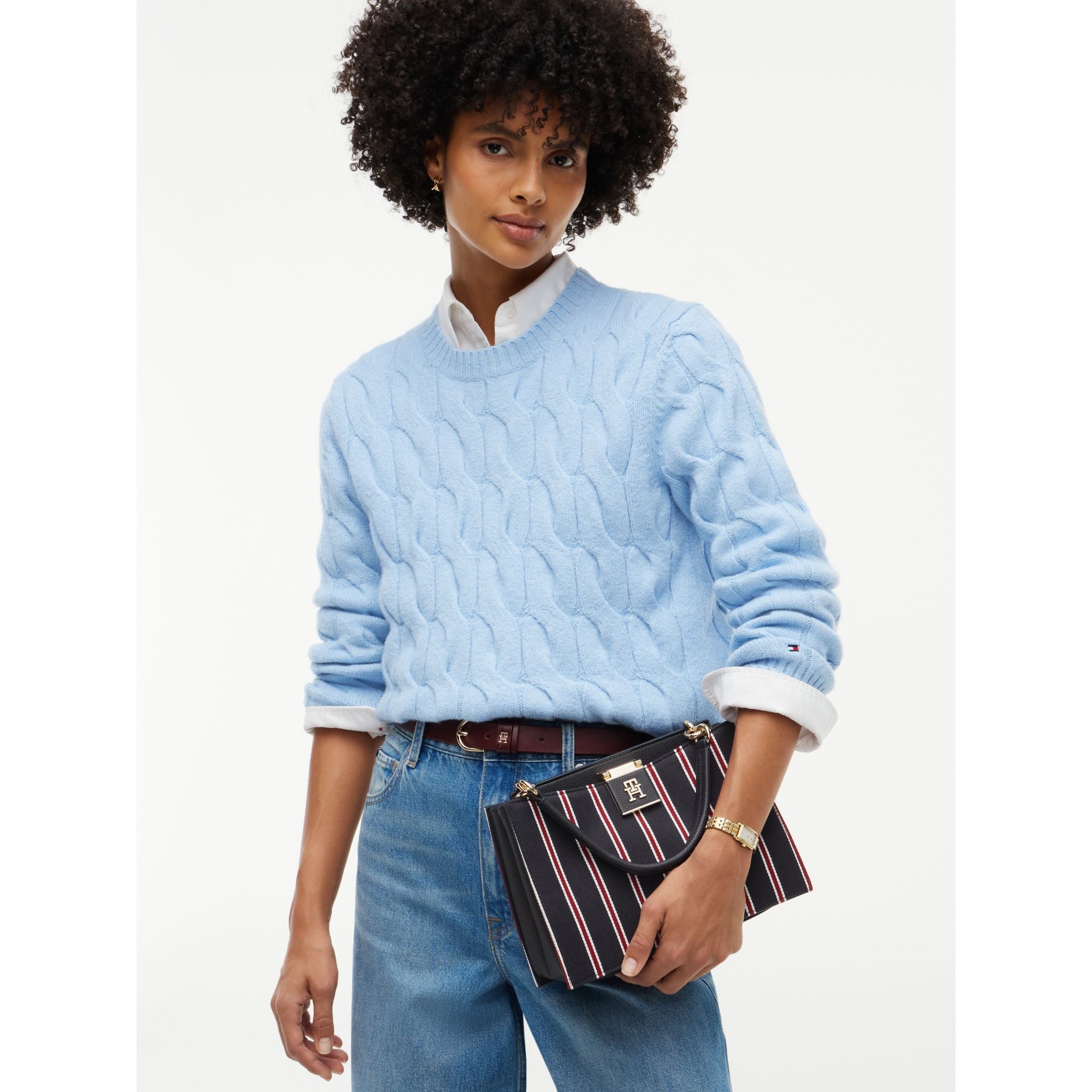 حقيبة تومي هيلفيجر Her Med Satchel Stripe