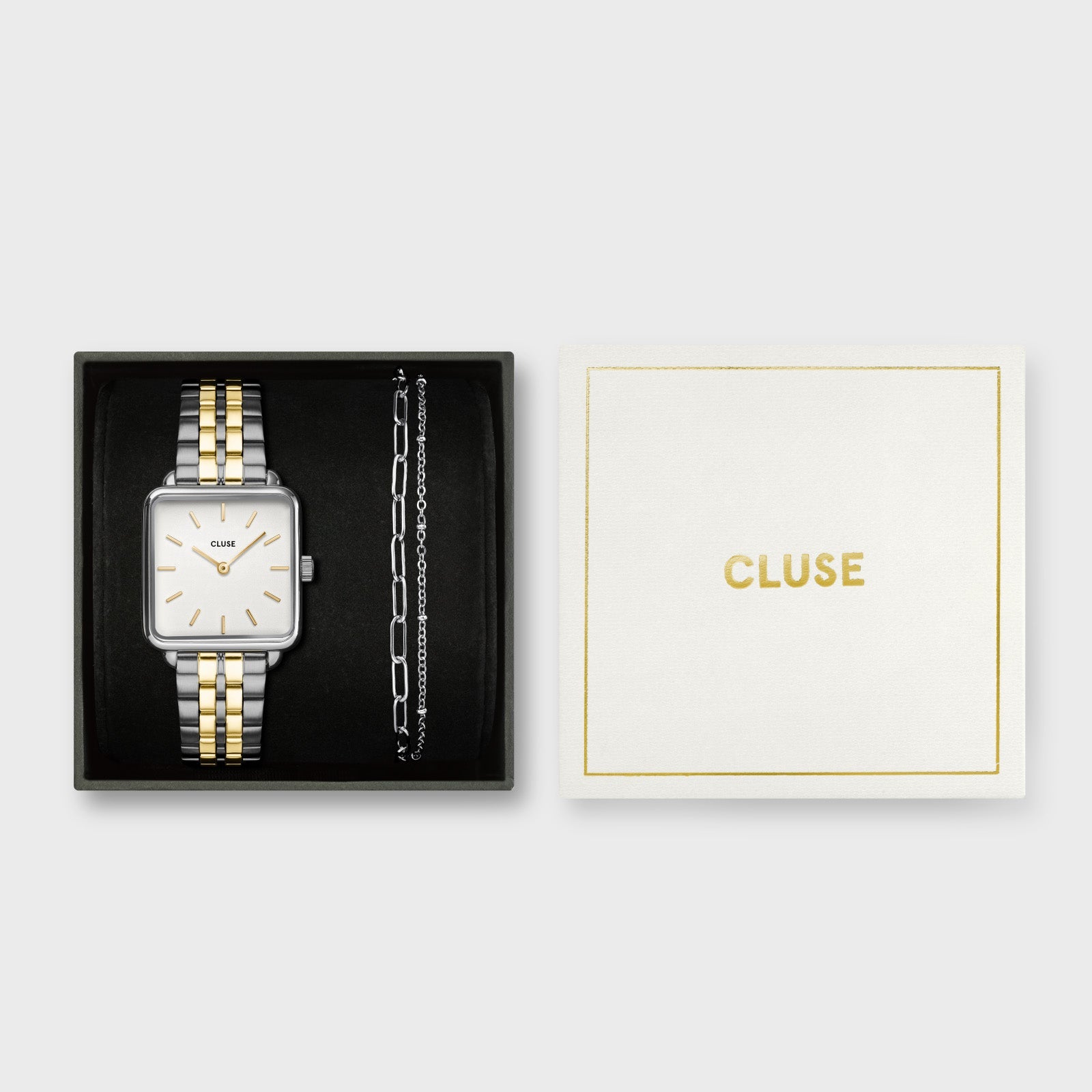 Cluse La Tétragone Watch and Bracelet Set