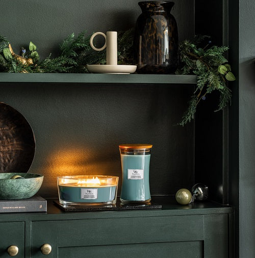 נר ריחני וודוויק Evergreen Cashmere Ellipse Jar