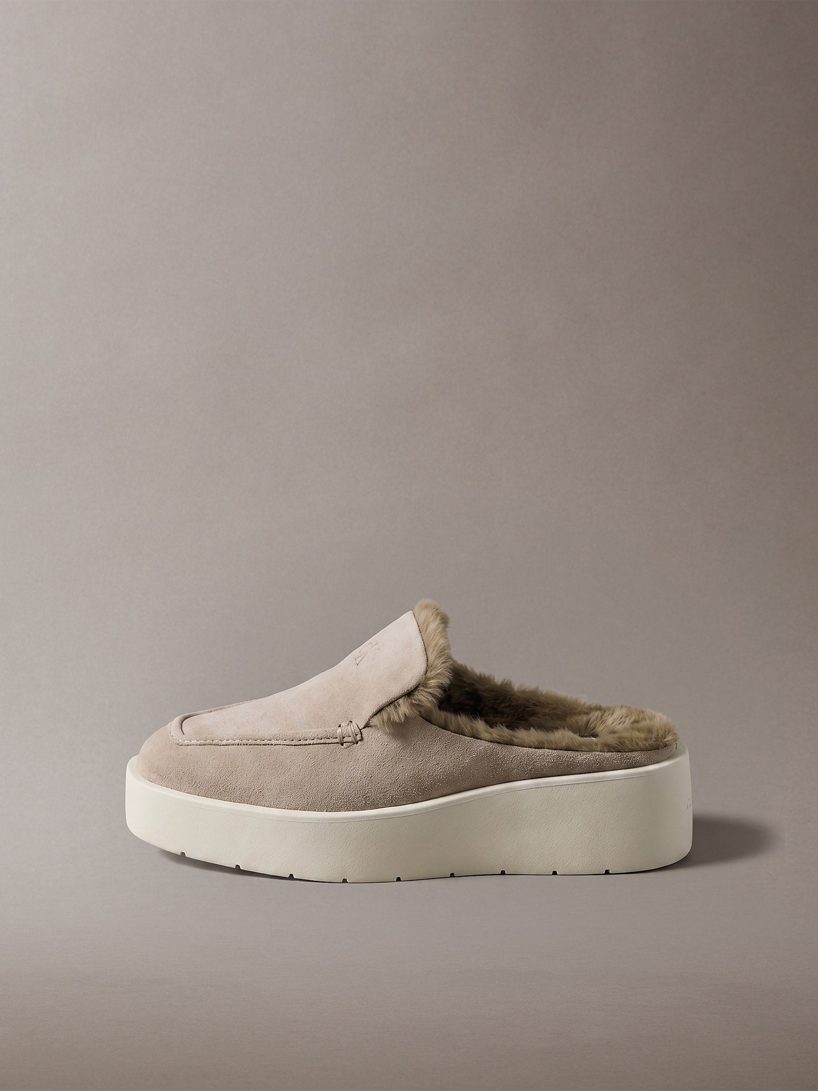 Calvin Klein Flatform Mule Suede Wl Shoe