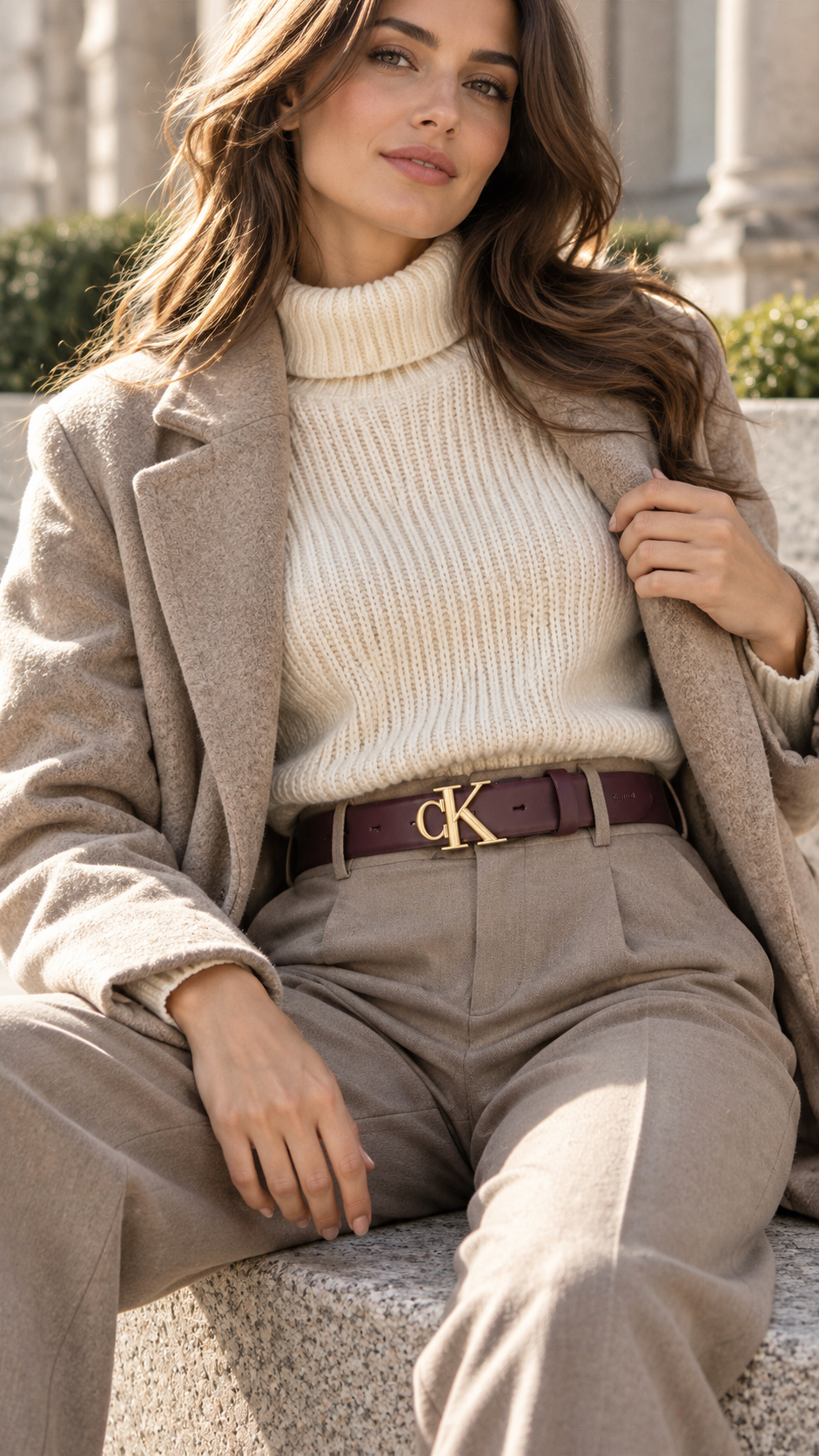 حزام كالفين كلاين Round Buckle 30mm Smooth