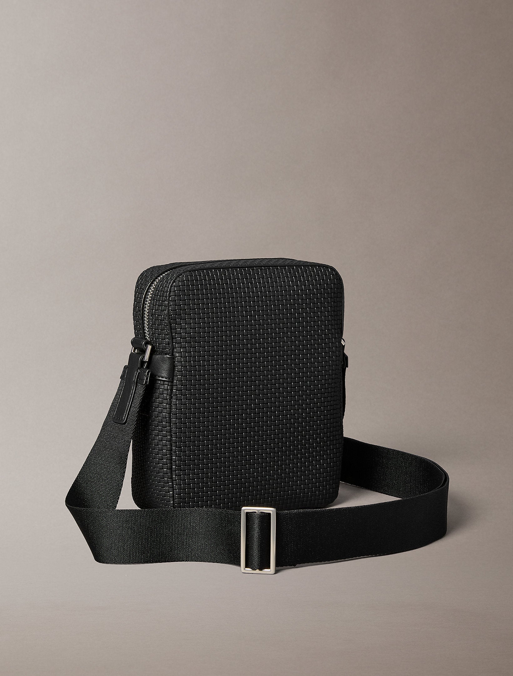 Calvin Klein Embossed Woven Reporter Bag