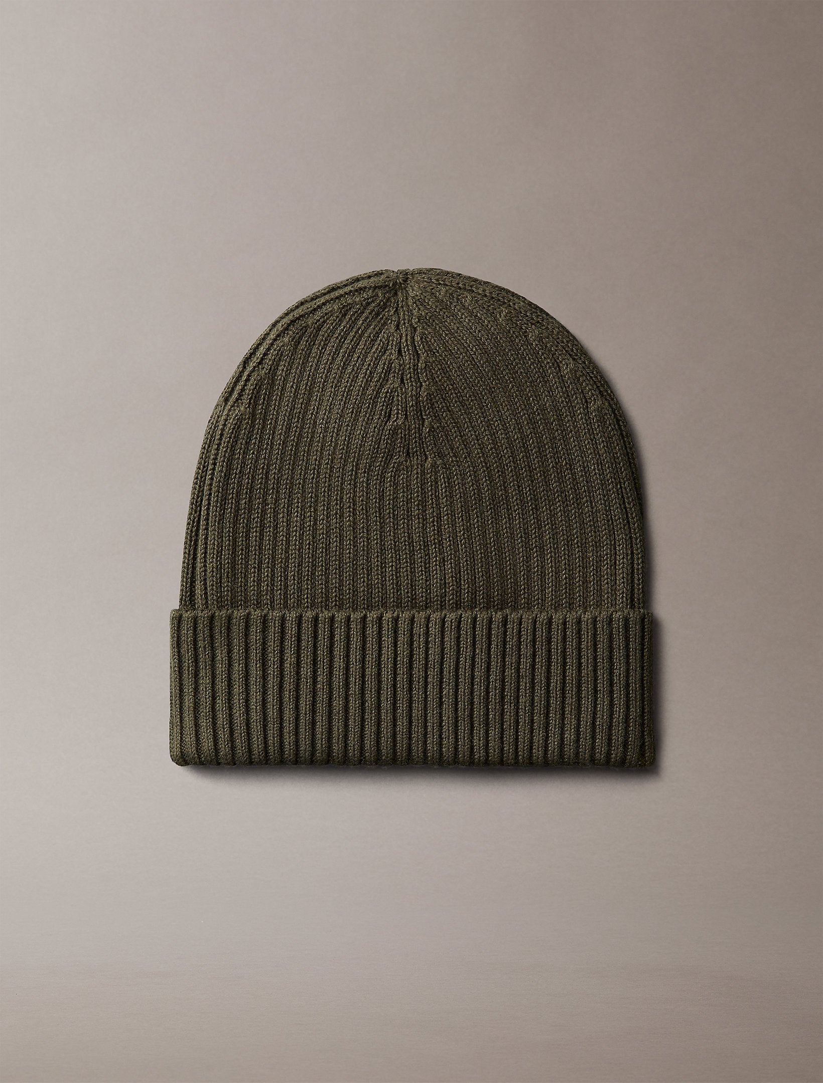 Calvin Klein Patch Chunky Rib Cotton Beanie Hat
