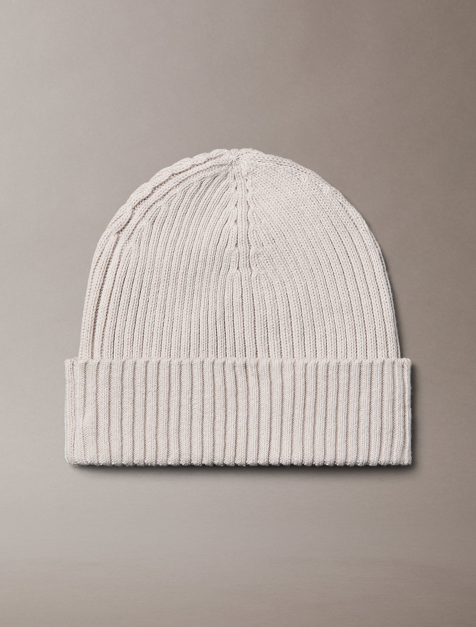 Calvin Klein Patch Chunky Rib Cotton Beanie Hat