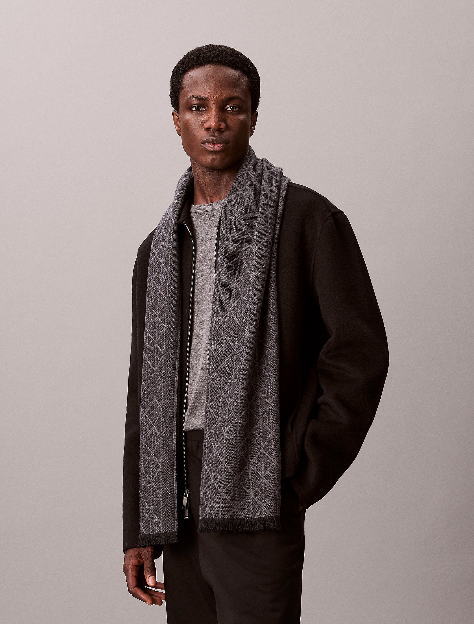 وشاح كالفين كلاين Tonal Aop Wool Lw