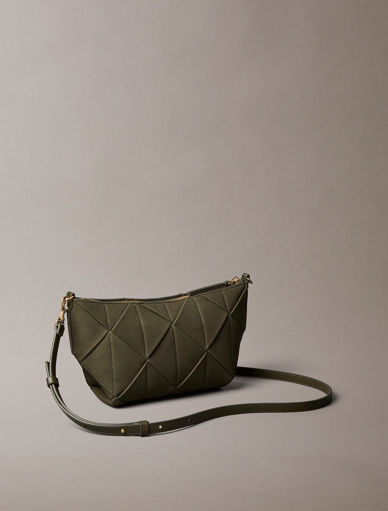Calvin Klein Woven Sueded Shoulder Bag