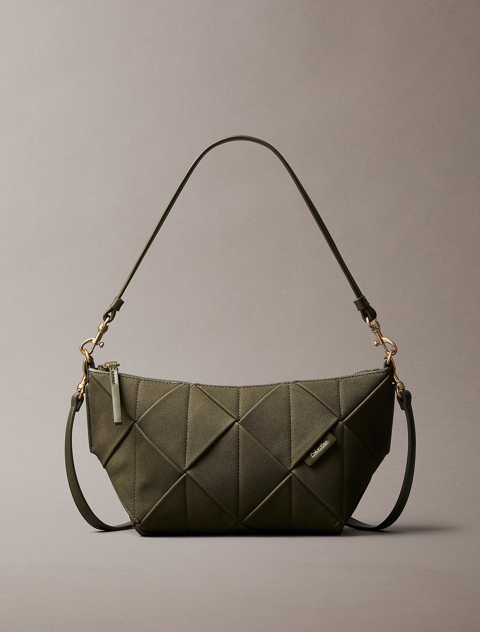 Calvin Klein Woven Sueded Shoulder Bag
