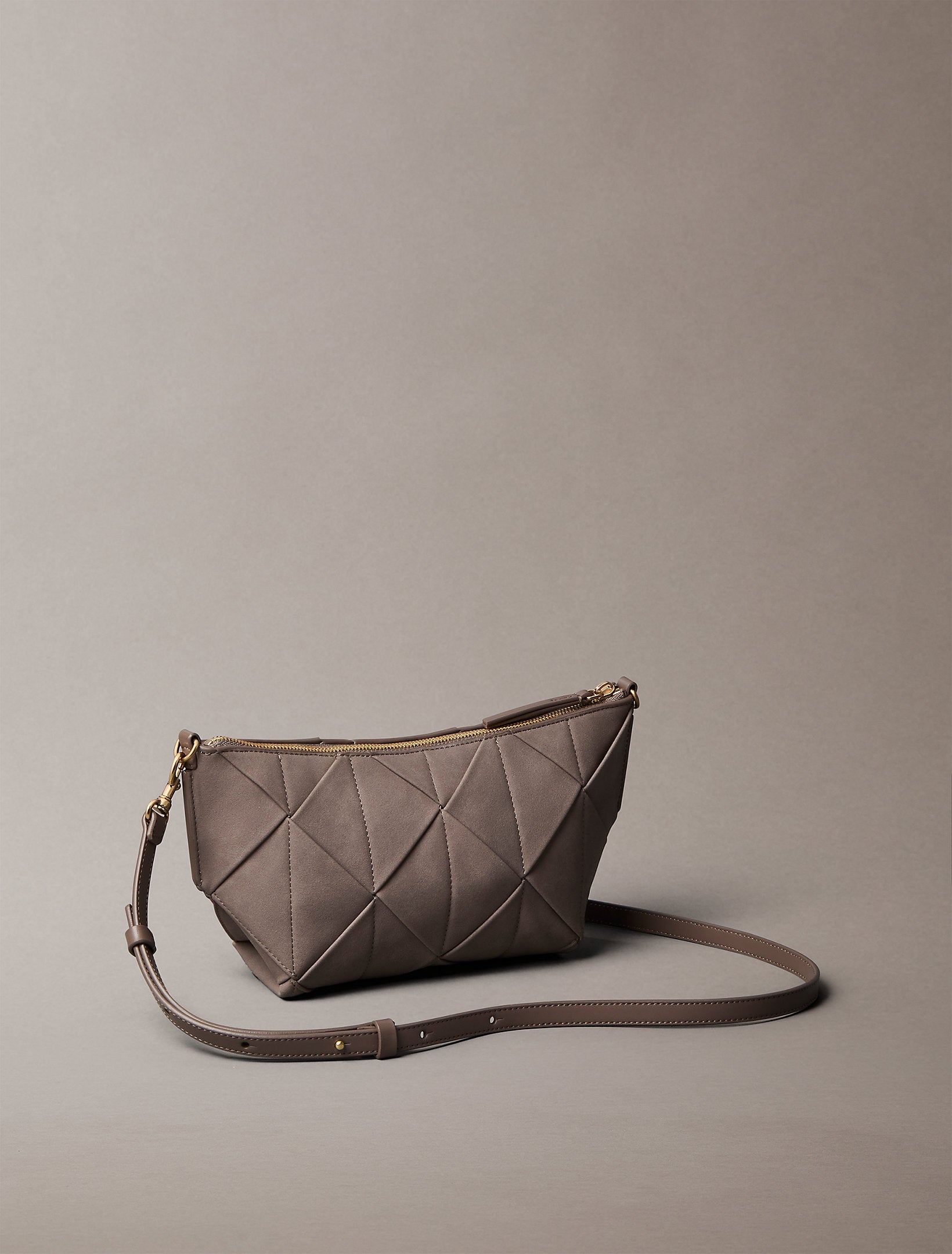 Calvin Klein Woven Sueded Shoulder Bag
